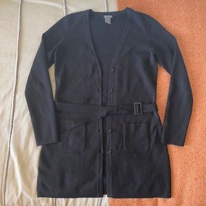 Ann Taylor Belted Button Up Cardigan